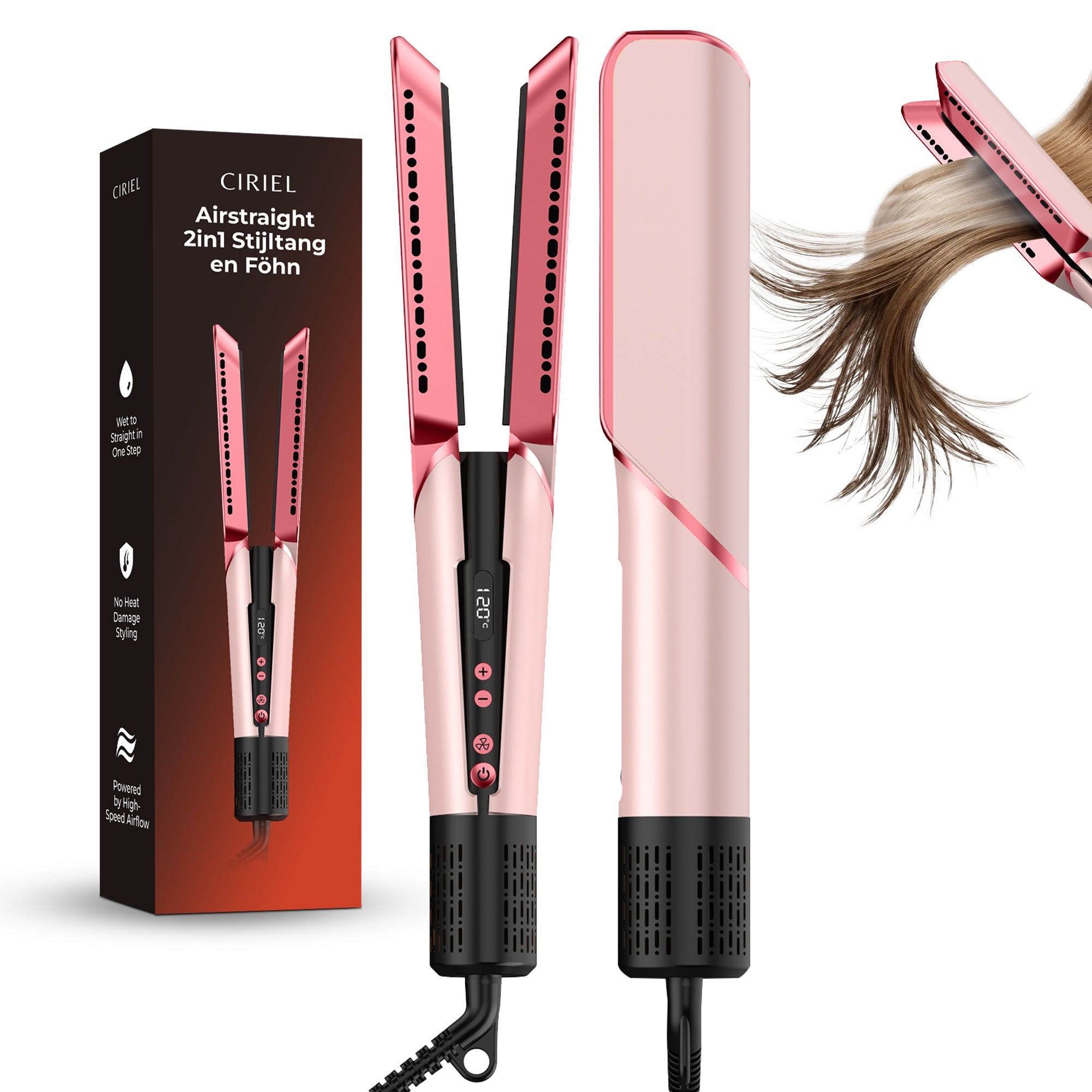 Ciriel DryStrait – 2-in-1 Hair Straightener & Hairdryer – Wet-to-Dry