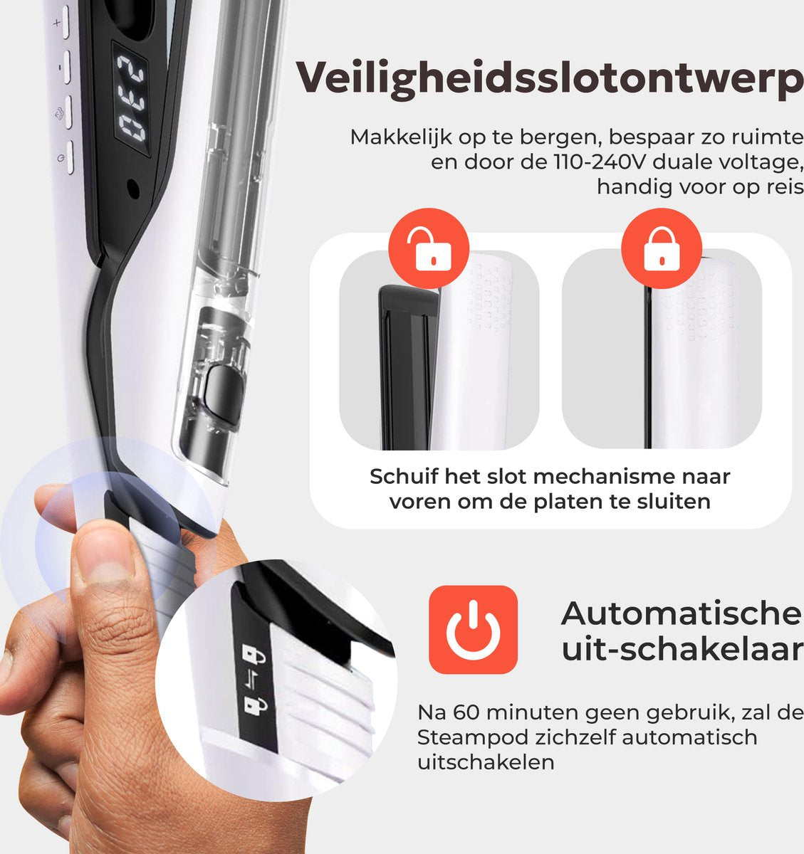 CIRIEL SteamSilk™ Steam Straightener - White