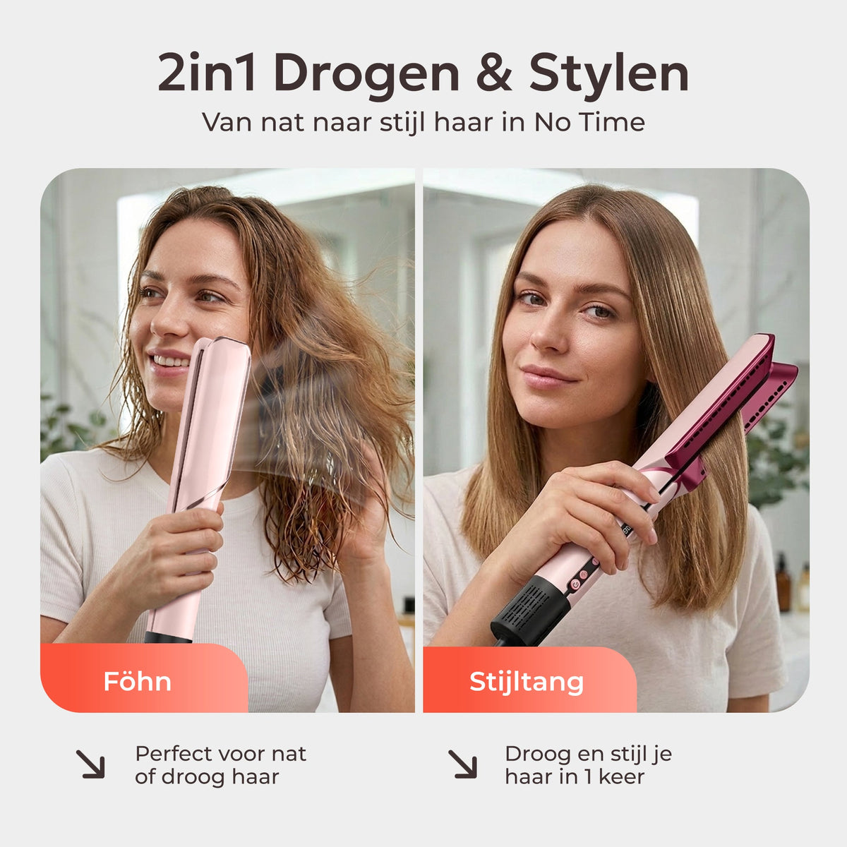 Ciriel DryStrait – 2-in-1 Hair Straightener & Hairdryer – Wet-to-Dry