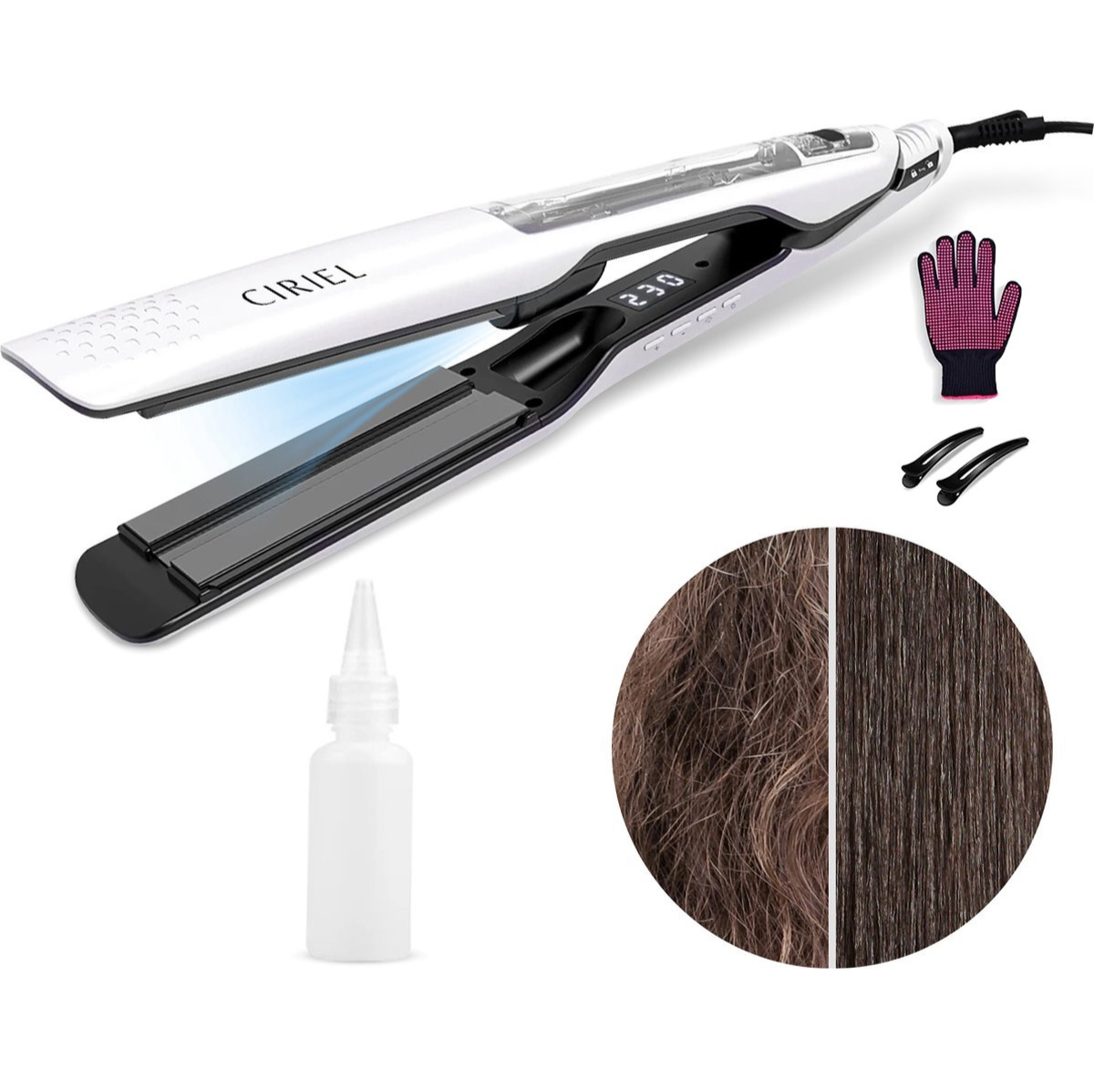CIRIEL SteamSilk™ Steam Straightener - White