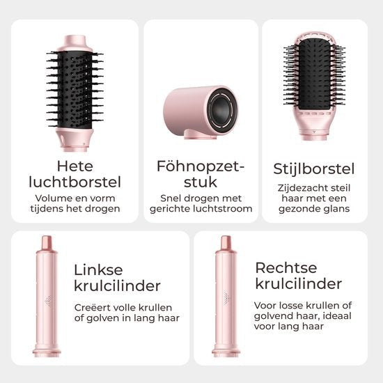 Ciriel StyleWrap™ 5 — Rose | 5-in-1 Hair Dryer Brush