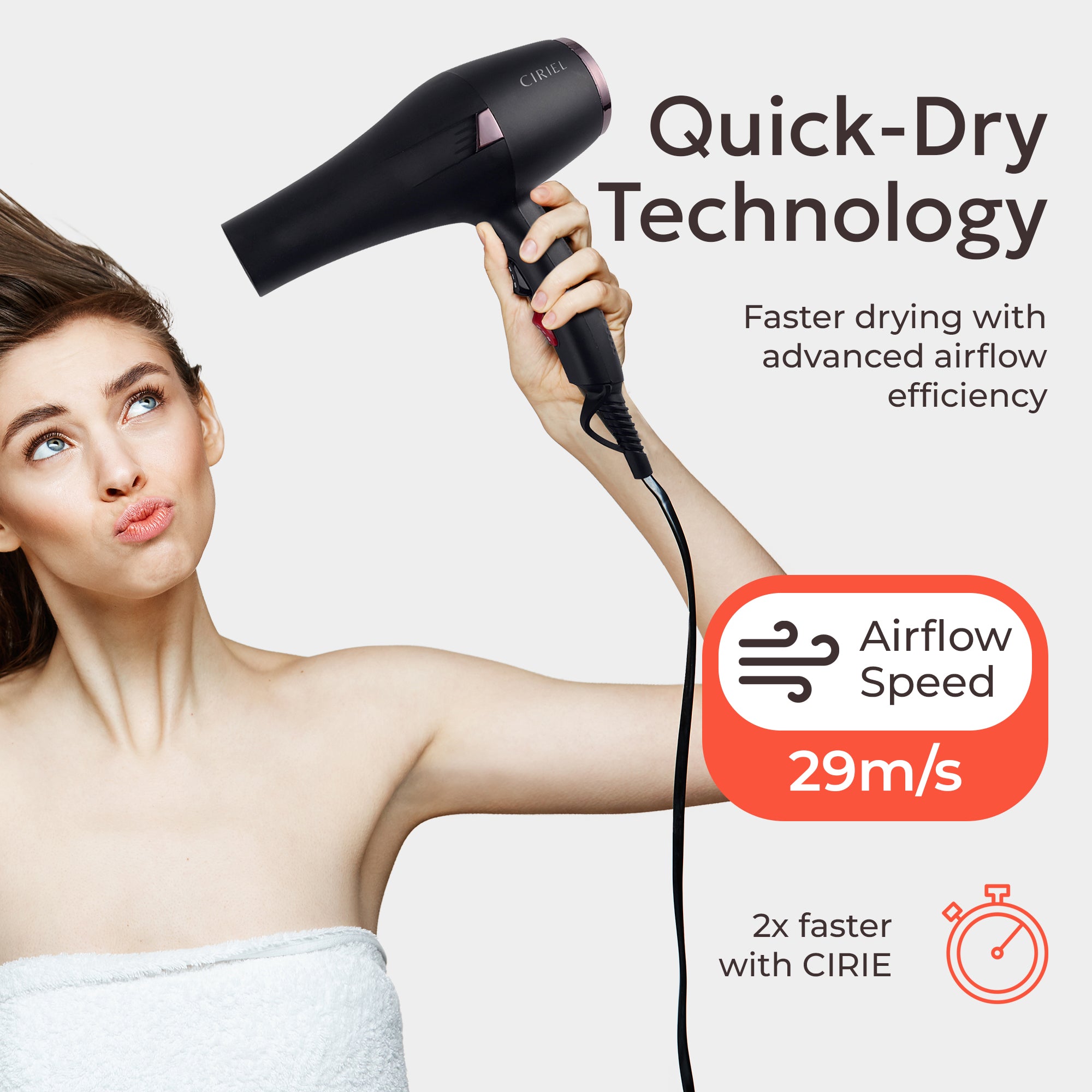 CIRIEL Hairdryer with Diffuser - Ionic Hairdryer