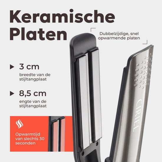 CIRIEL SteamSilk™ Steam Hair Straightener - Grey
