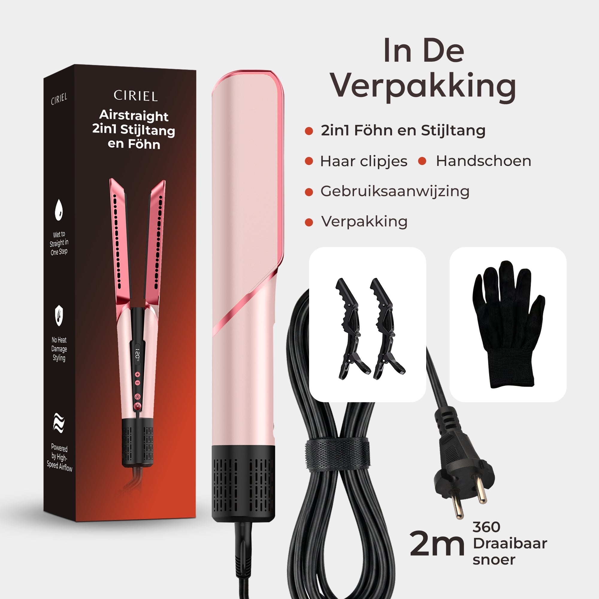 Ciriel DryStrait – 2-in-1 Hair Straightener & Hairdryer – Wet-to-Dry